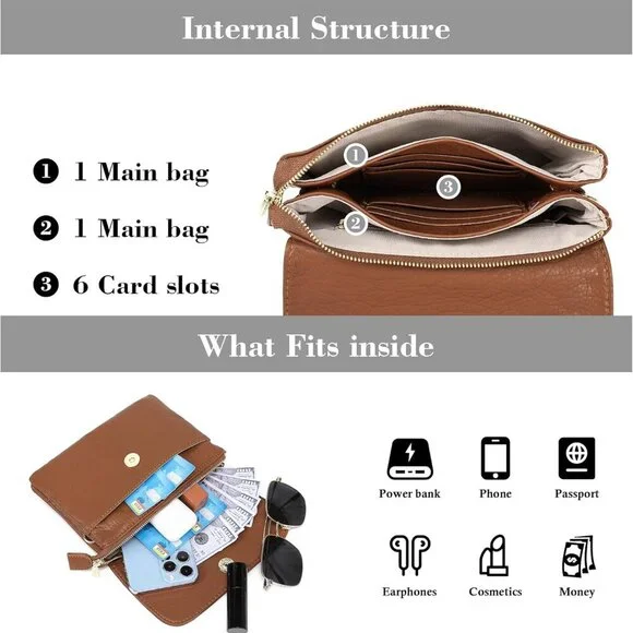 Soft Small Leather Crossbody Bags for Women RFID Blocking Travel Purses Handbags